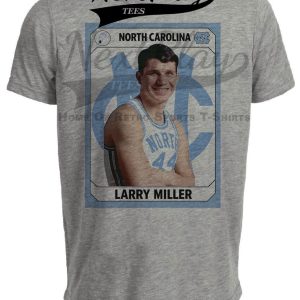 North Carolina Tar Heels Larry Miller Exclusive Retro Basketball 1967 Artwork Heather Gray Sublimated T-Shirt