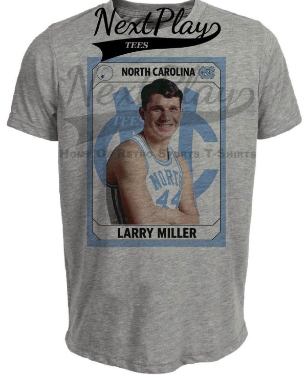 North Carolina Tar Heels Larry Miller Exclusive Retro Basketball 1967 Artwork Heather Gray Sublimated T-Shirt