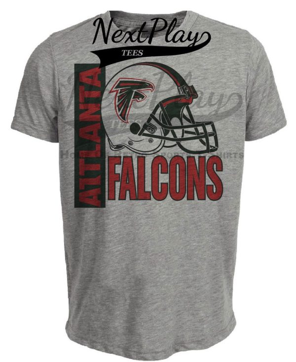 Atlanta Falcons Retro Rivals Football Helmet Artwork Heather Gray Sublimated T-Shirt