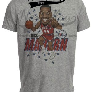 Philadelphia 76ers Rick Mahorn Exclusive Retro Basketball 1989 Artwork Heather Gray Sublimated T-Shirt