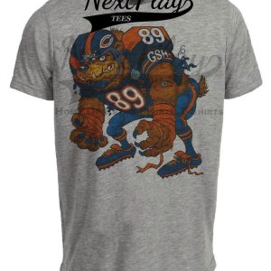 Chicago Bears Retro Mascot Football 1993 Artwork Heather Gray Sublimated T-Shirt