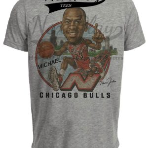 Chicago Bulls Michael Jordan Exclusive Retro Basketball 1989 Artwork Heather Gray Sublimated T-Shirt