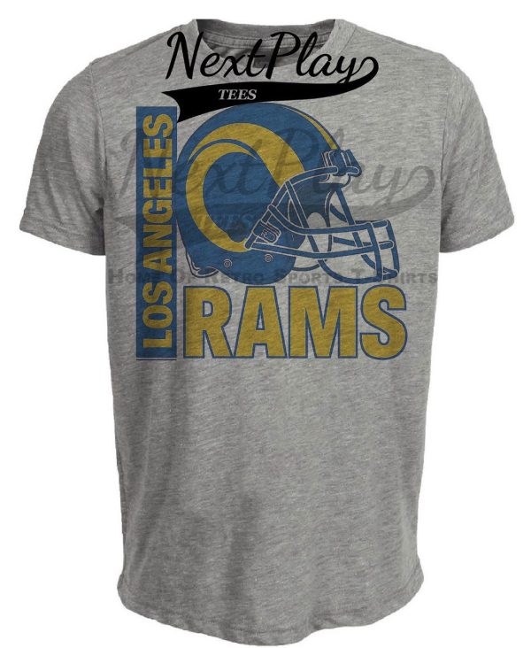 Los Angeles Rams Retro Rivals Football Helmet Artwork Heather Gray Sublimated T-Shirt