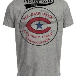 Cincinnati Reds Retro All Star Game Baseball 1938 Artwork Heather Gray Sublimated T-Shirt