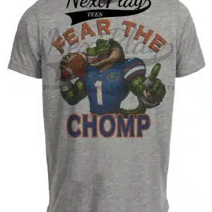 Florida Gators Fear The Chomp Retro Football T-Shirt Heather Gray Sublimated