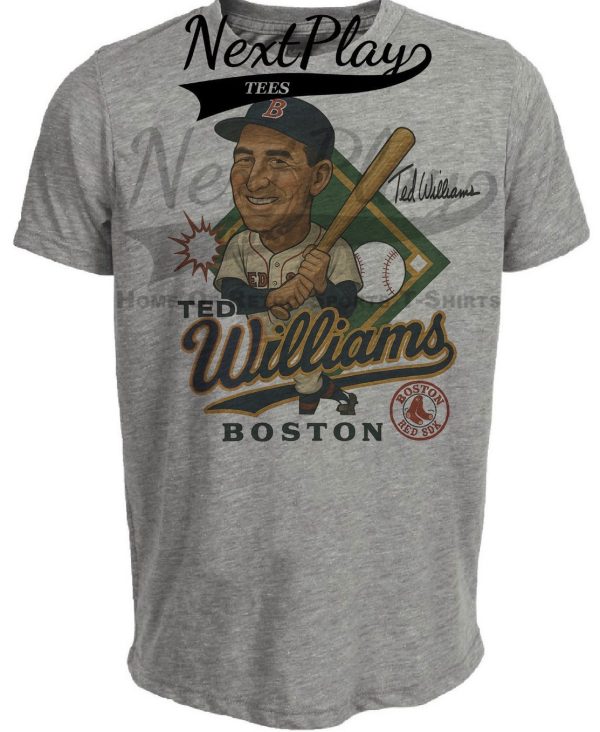 Boston Red Sox Ted Williams Exclusive Retro Baseball 1951 Artwork Heather Gray Sublimated T-Shirt