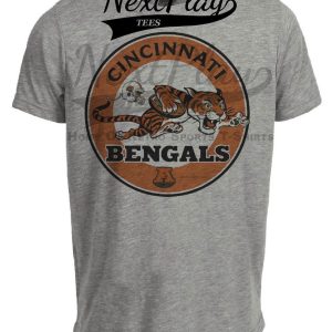 Cincinnati Bengals Rare Retro Football 1968 Artwork Heather Gray Sublimated T-Shirt