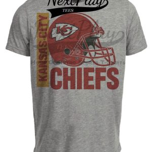 Kansas City Chiefs Retro Rivals Football Helmet Artwork Heather Gray Sublimated T-Shirt