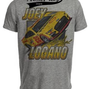 Joey Logano Race Car Driver Retro Racing Gray Sublimated T-Shirt