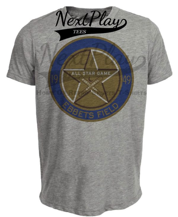 Brooklyn Dodgers Retro All Star Game Baseball 1949 Artwork Heather Gray Sublimated T-Shirt
