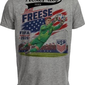 USA Matt Freese World Cup Soccer Caricature Gray Sublimated T-Shirt