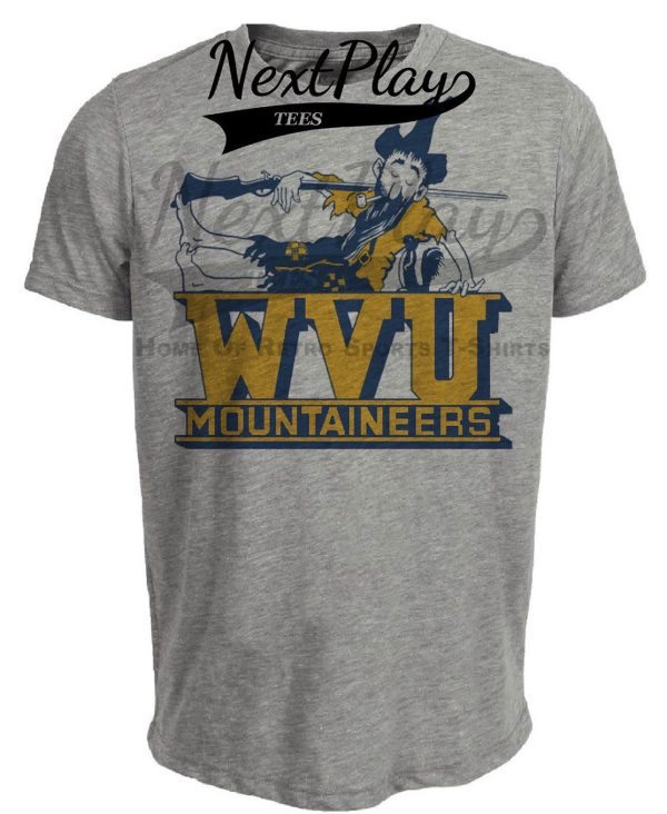 WVU West Virginia Mountaineers Retro 1970 Artwork Heather Gray Sublimated T-Shirt