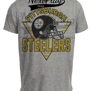 Pittsburgh Steelers Retro Football 1992 Artwork Heather Gray Sublimated T-Shirt