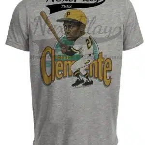 Pittsburgh Pirates Retro Roberto Clemente Baseball 1958 Artwork Heather Gray Sublimated T-Shirt