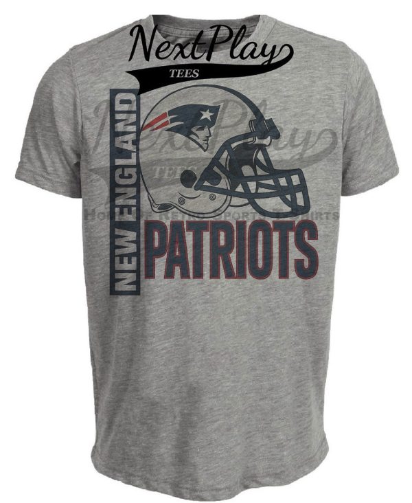New England Patriots Retro Rivals Football Helmet Artwork Heather Gray Sublimated T-Shirt