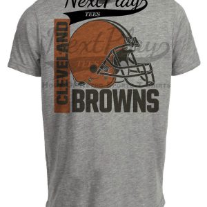 Cleveland Browns Retro Rivals Football Helmet Artwork Heather Gray Sublimated T-Shirt