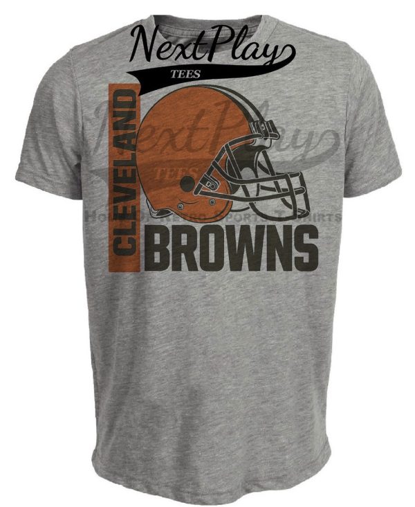 Cleveland Browns Retro Rivals Football Helmet Artwork Heather Gray Sublimated T-Shirt
