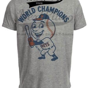 New York Mets Retro Mr. Met World Champions Baseball 1969 Artwork Heather Gray Sublimated T-Shirt