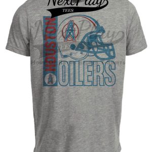 Houston Oilers Rare Retro Football Helmet 1985 Artwork Heather Gray Sublimated T-Shirt