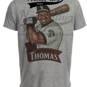 Chicago White Sox Frank Thomas Big Hurt Retro Baseball 1991 Artwork Heather Gray Sublimated T-Shirt