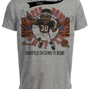 Cincinnati Bengals Ickey Woods Super Bowl Shuffle Exclusive Retro Basketball 1988 Artwork Heather Gray Sublimated T-Shirt