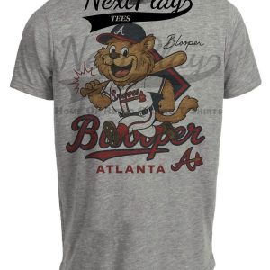 Atlanta Braves Blooper Mascot Retro Baseball Artwork Heather Gray Sublimated T-Shirt