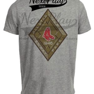 Boston Red Sox Retro All Star Game Baseball 1946 Artwork Heather Gray Sublimated T-Shirt