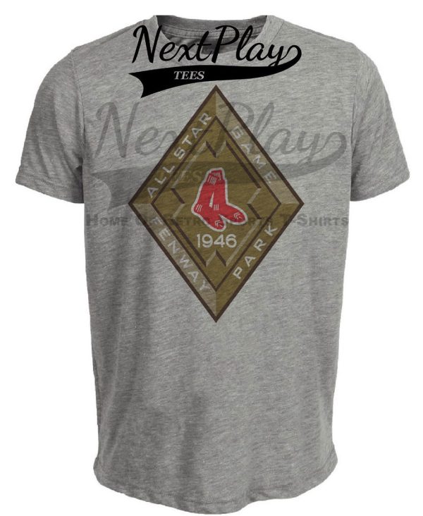 Boston Red Sox Retro All Star Game Baseball 1946 Artwork Heather Gray Sublimated T-Shirt