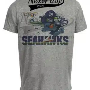 Seattle Seahawks Mascot Retro Football 1991 Artwork Heather Gray Sublimated T-Shirt