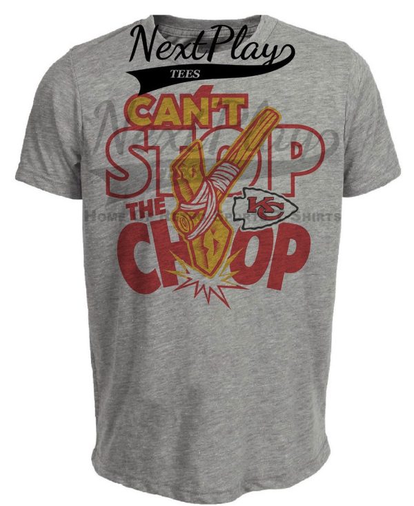 Kansas City Chiefs Can’t Stop The Chop Retro Football Artwork Heather Gray Sublimated T-Shirt