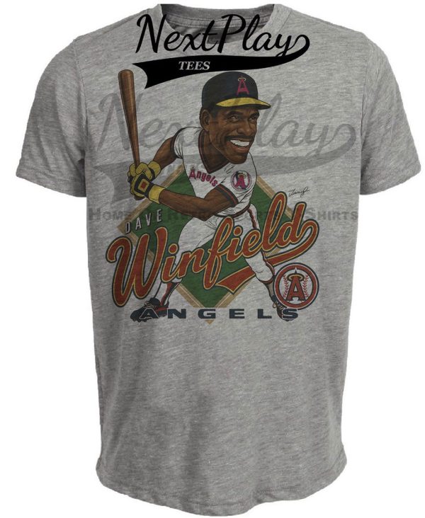 California Angels Dave Winfield Retro Baseball 1990 Artwork Heather Gray Sublimated T-Shirt