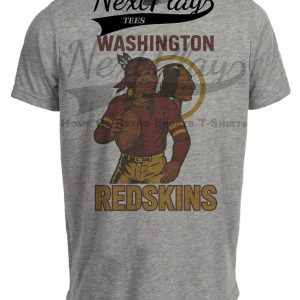 Washington Redskins Rare Retro Football 1985 Artwork Heather Gray Sublimated T-Shirt