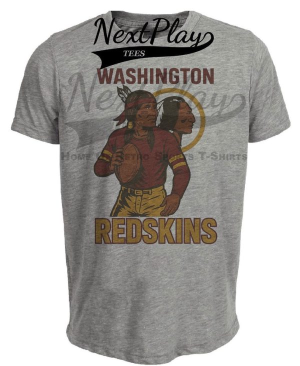 Washington Redskins Rare Retro Football 1985 Artwork Heather Gray Sublimated T-Shirt