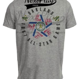Oakland Athletics Retro All Star Game Baseball 1987 Artwork Heather Gray Sublimated T-Shirt