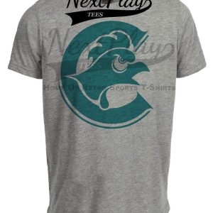 Coastal Carolina Chanticleers Mascot Retro Baseball Artwork Heather Gray Sublimated T-Shirt