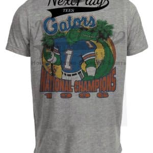 Florida Gators National Champs Retro Football 1996 Artwork Heather Gray Sublimated T-Shirt
