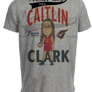 Indiana Fever Caitlin Clark Retro Basketball Artwork Heather Gray Sublimated T-Shirt