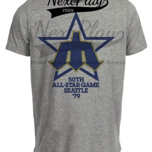 Seattle Mariners Retro 50th All Star Game Baseball 1979 Artwork Heather Gray Sublimated T-Shirt