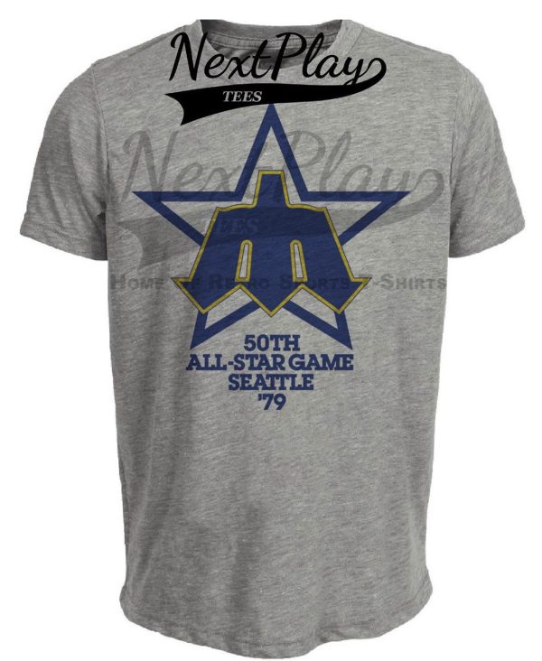Seattle Mariners Retro 50th All Star Game Baseball 1979 Artwork Heather Gray Sublimated T-Shirt