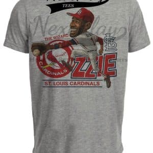 St. Louis Cardinals Ozzie Smith Exclusive Retro Baseball 1986 Artwork Heather Gray Sublimated T-Shirt