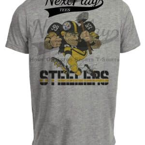 Pittsburgh Steelers Mascot Retro Football 1992 Artwork Heather Gray Sublimated T-Shirt