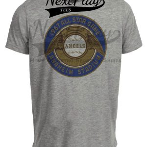 California Angels Retro All Star Game Baseball 1967 Artwork Heather Gray Sublimated T-Shirt