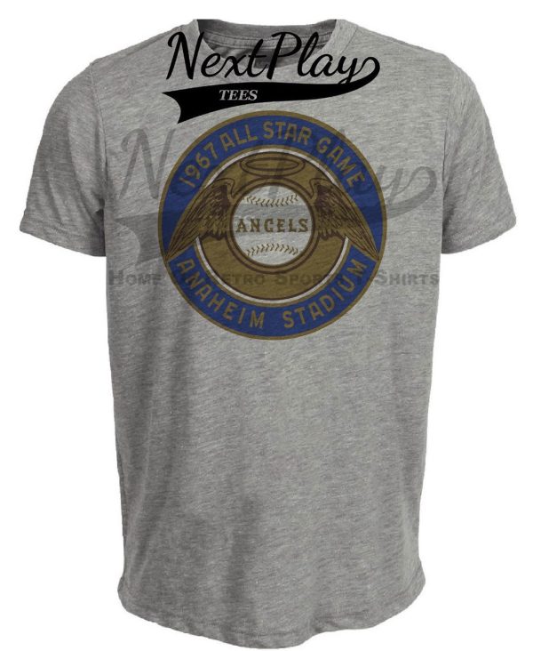 California Angels Retro All Star Game Baseball 1967 Artwork Heather Gray Sublimated T-Shirt