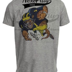 Michigan Wolverines Mascot Retro Football 1993 Artwork Heather Gray Sublimated T-Shirt