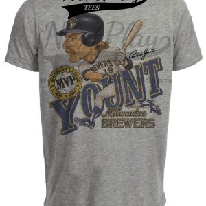 Milwaukee Brewers Robin Yount MVP Exclusive Retro Baseball 1989 Artwork Heather Gray Sublimated T-Shirt