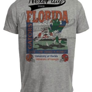 Florida Gators vs. Georgia Bulldogs Retro Rivals Football T-Shirt Heather Gray Sublimated