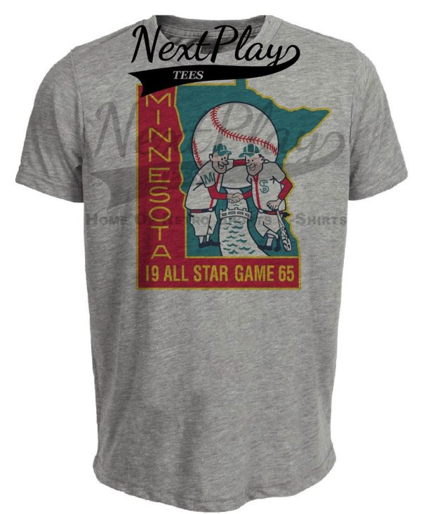Minnesota Twins Retro All Star Game Baseball 1965 Artwork Heather Gray Sublimated T-Shirt