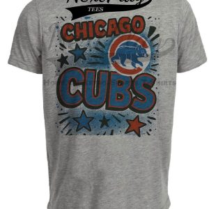 Chicago Cubs Graffiti Exclusive Retro Baseball Artwork Heather Gray Sublimated T-Shirt