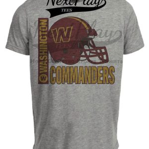 Washington Commanders Retro Rivals Football Helmet Artwork Heather Gray Sublimated T-Shirt