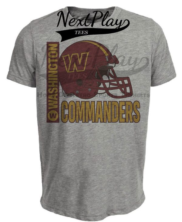 Washington Commanders Retro Rivals Football Helmet Artwork Heather Gray Sublimated T-Shirt